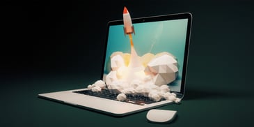 Rocket launching from a laptop